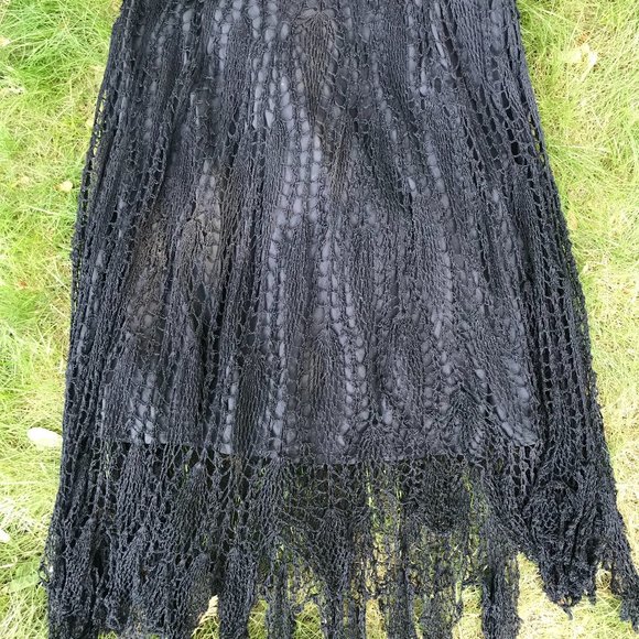 Vintage Black crochet Maxi Skirt - Picture 10 of 11